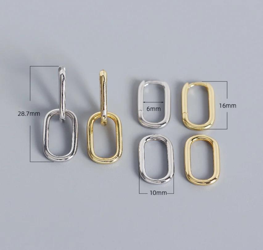 New Earrings Classic Japanese and Korean Style Square Buckle Earrings Simple Personality Wild Earrings