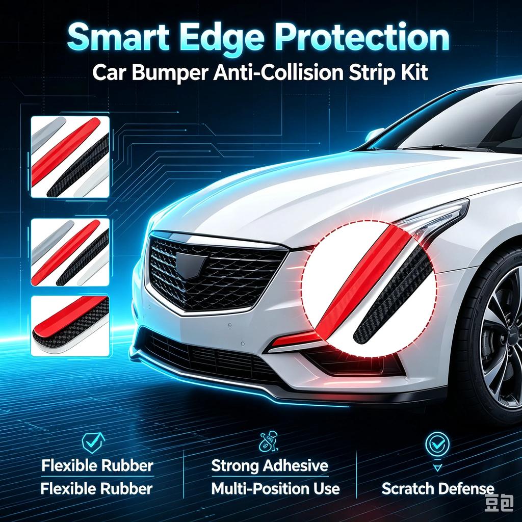 PVC Car Bumper Anti‑Scratch Strips Universal Door Edge Guard Anti‑Collision Protector Trim Auto Exterior Accessories