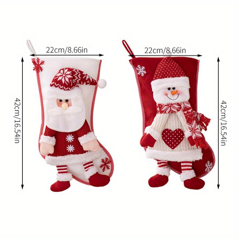 Christmas Holiday Decorations Set of 1/2  Festive Party Hanging Ornaments, High Quality Santa,Snowman Stockings,Polyester,Featherless, for Christmas,