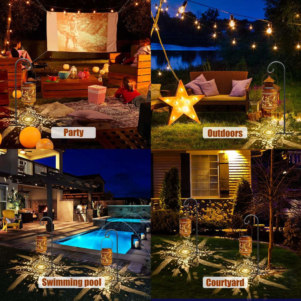 Hummingbird Solar Lantern IP65 Waterproof Metal Solar Light Dual Lighting Mode Step Wall Fence Lights Outdoor Garden Decoration