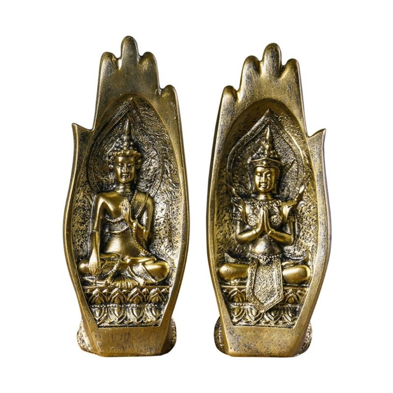 

2Pieces Resins Buddhas Hand Figurines for Adding Artistic Touch to Living Space and Meditations Area 1 золотой