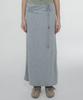 CHICKS Metal Tip Strap Drape Maxi Skirt Black