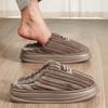 Herren Hausschuhe Bequem Winter Zuhause Warm Gestreift Indoor Pantoletten Weicher Memory-Schaum Rutschfeste EVA-Sohle Leichte Plateau Schuhe Übergröße
