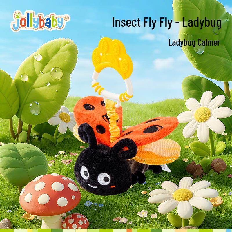 JollyBaby Insect Flapping Baby Soothing Plush Toy Stroller Rattle Pendant