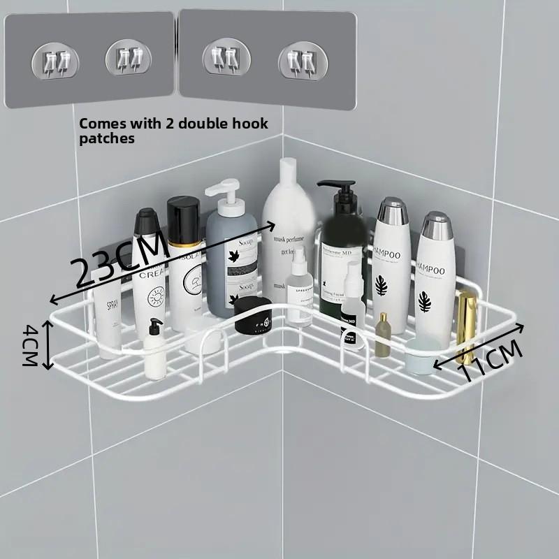 

Устойчивая к ржавчине угловая душевая полка, настенная полка для хранения в ванной, подходит для хранения шампуня, тоника и косметики. 1pc