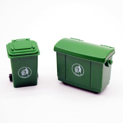 1 Set 1:12 Dollhouse Miniature Trash Can Toy Mini Sanitation Trash Cans Model Simulation Garbage Trash Bin Doll House Decor