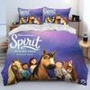Ložní prádlo s kresleným motivem S-Spirit Riding zdarma pro chlapce a dívky, velikost Twin, velikost Queen, povlak na peřinu, polštář, postel, děti a dospělí, módní bytový textil