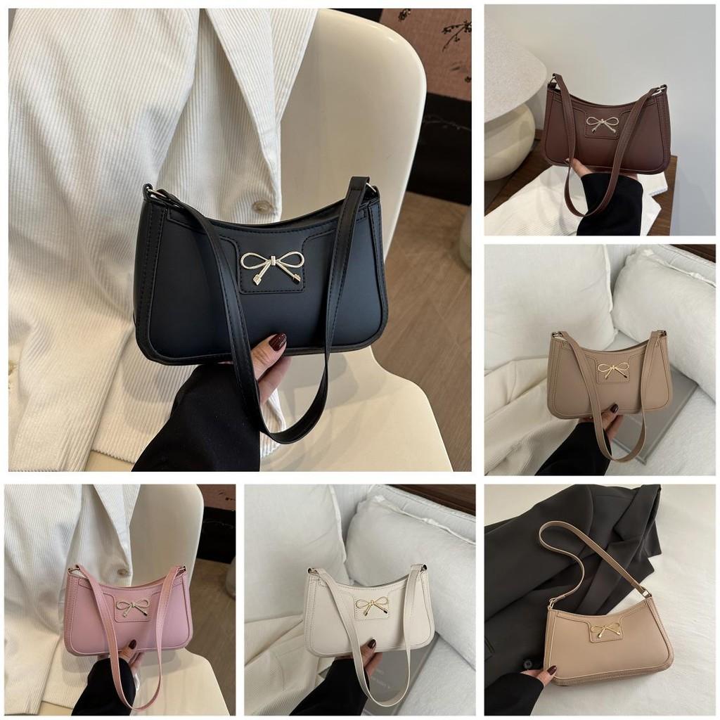 Girl Underarm Fashion Bag With Zipper Design And Bow Decoration For Daily Use