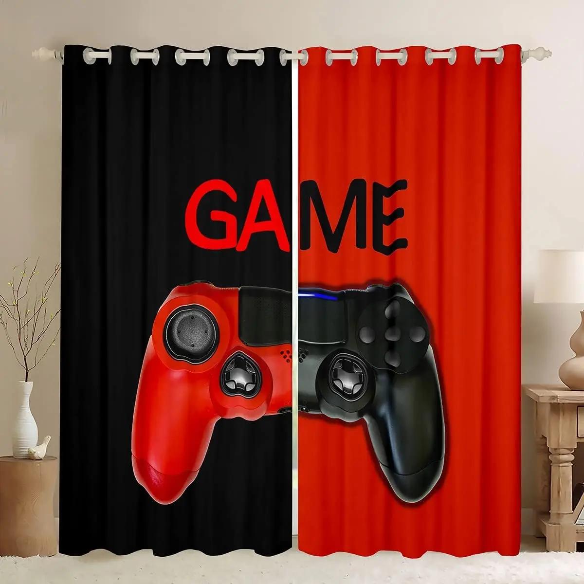 

Шторы для игровой комнаты, игровые шторы для окон, гостиная, дети, подростки, мальчики 50W160H(CM)x2Panel&Grommet Top