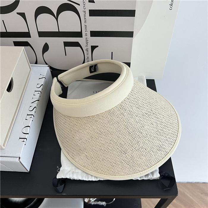 Empty Top Hat Sunscreen Hat Women'S Spring Summer Travel Simple Sun Hat Big Brim Full Face Visor Cycling Hat