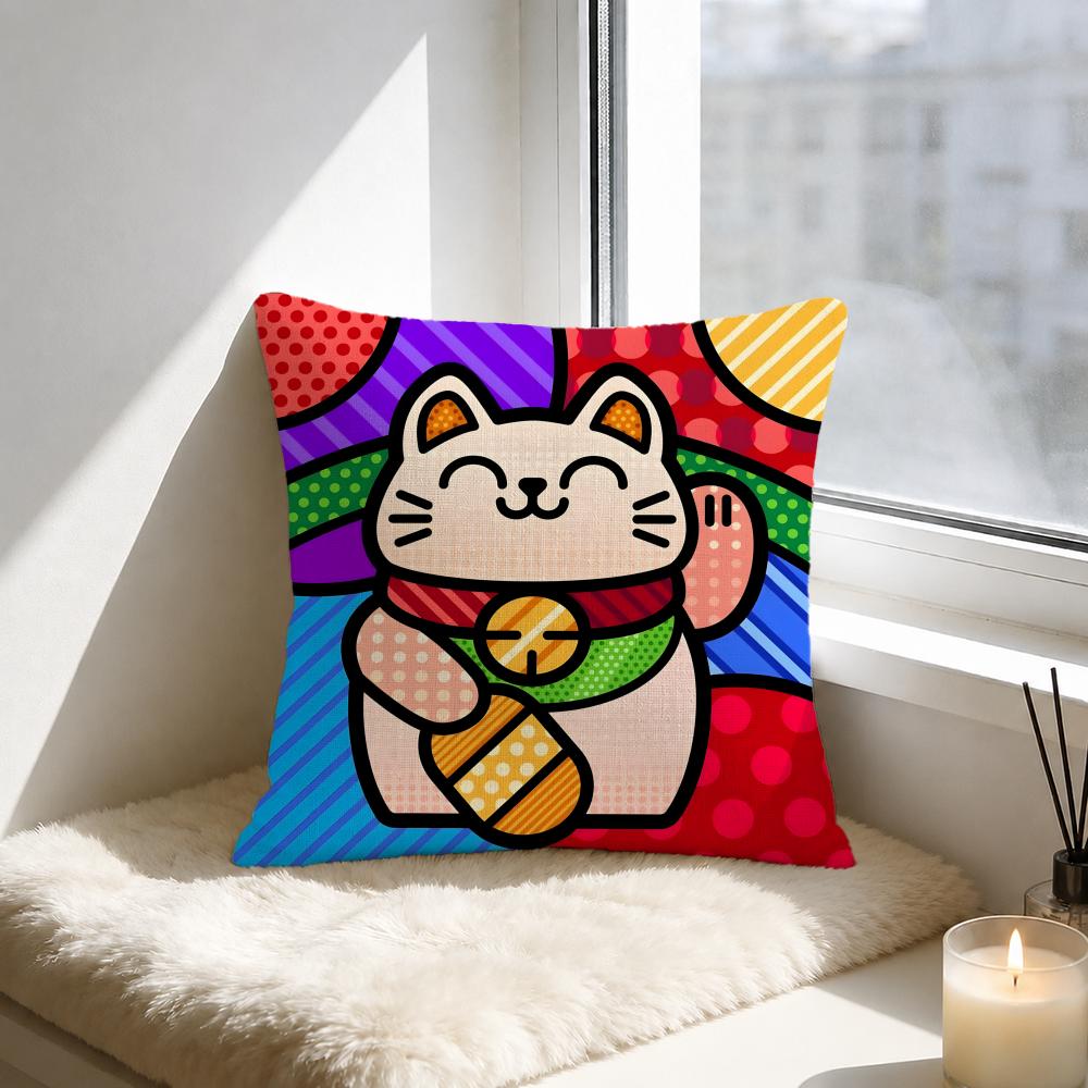 Artist Romero Britto Cushion Cover Natural Linen Pillowcase Set AllinOne Decor for Sofa Bedroom Chair
