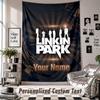 Wandbehang mit individuellem Namen & Text, Linkin Park Dekorationstuch für Schlafzimmer
