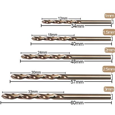 10pcs HSS/M35 Cobalt Drill Bit 1mm 1.5mm 2mm 2.5mm 3mm Used For Stainless Steel Hard Alloy Triangle Bit Concrete Drill Bits