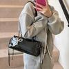 Stylish simple bag women's new trendy versatile commuter shoulder bag casual bow underarm bag