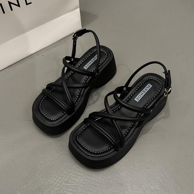 French Fairy Style Platform Sandals Women's Summer Wear with Skirt 2025 New Versatile Wedge Heel Roman Shoes