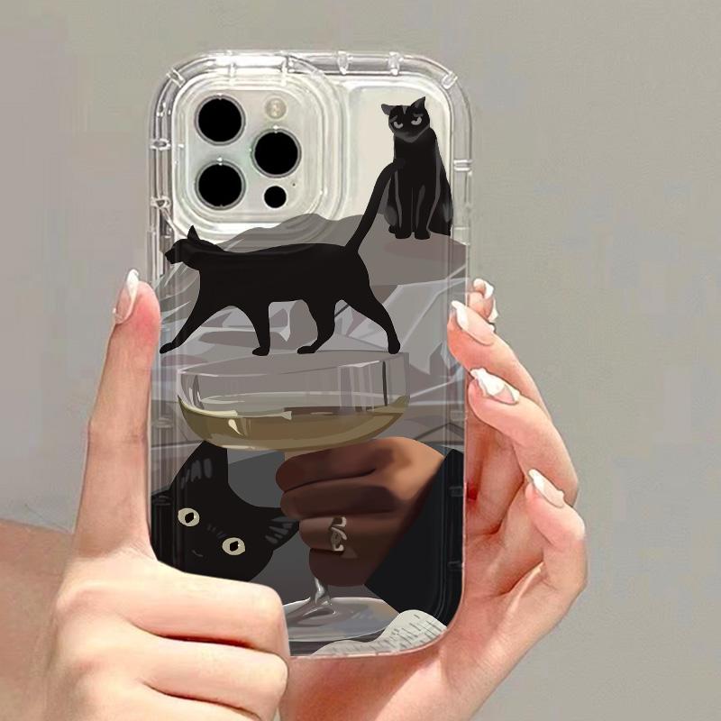Silicon Cat Case For Samsung A54 5G A53 A52 A34 A33 A32 A24 A23 A22 A14 A13 A12 A05 S23 Ultra S22 Plus S21 S20 FE Fundas Covers