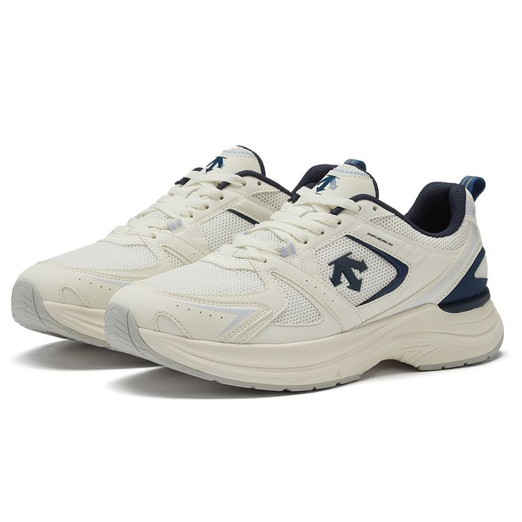 DESCENTE Dualis Urban Commuting Comfortable Low-Top Running Shoes Unisex Sneakers White Blue D3323LCR71-BG