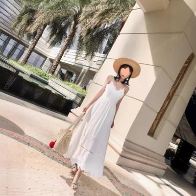 Women's Summer Loose Holiday Beach Backless Halter Long Dresses