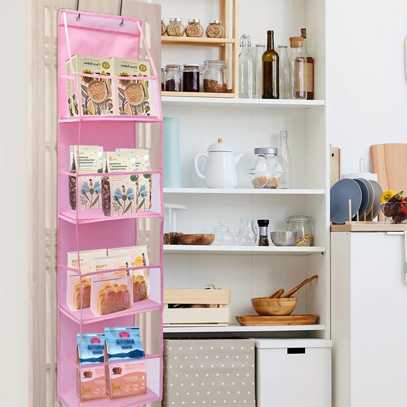 4/6-tier Hanging Storage Bag Foldable Organizer Over-the-door Holder For Hair Accessories Snacks Toys Clothes Storage Holder Bag