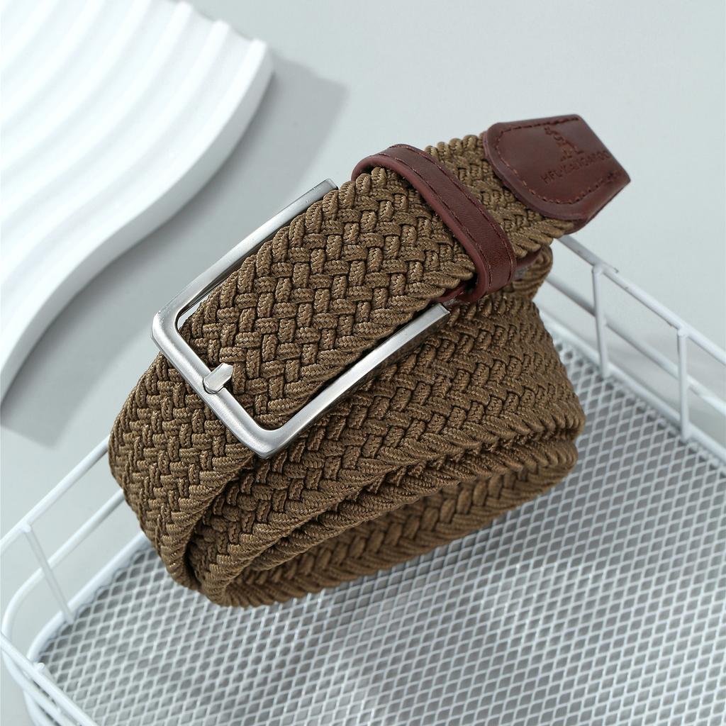 Non-Porous Non-Punching Men'S And Women'S Woven Belts Elastic Canvas Belts Female Student Belts Tide