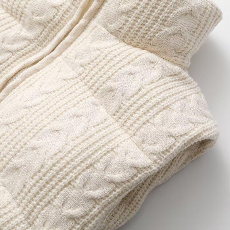 Kaslead New Women Clothes Western Style Fashion Simple and Versatile Knitted Cotton-Padded Coat Vest 6318224