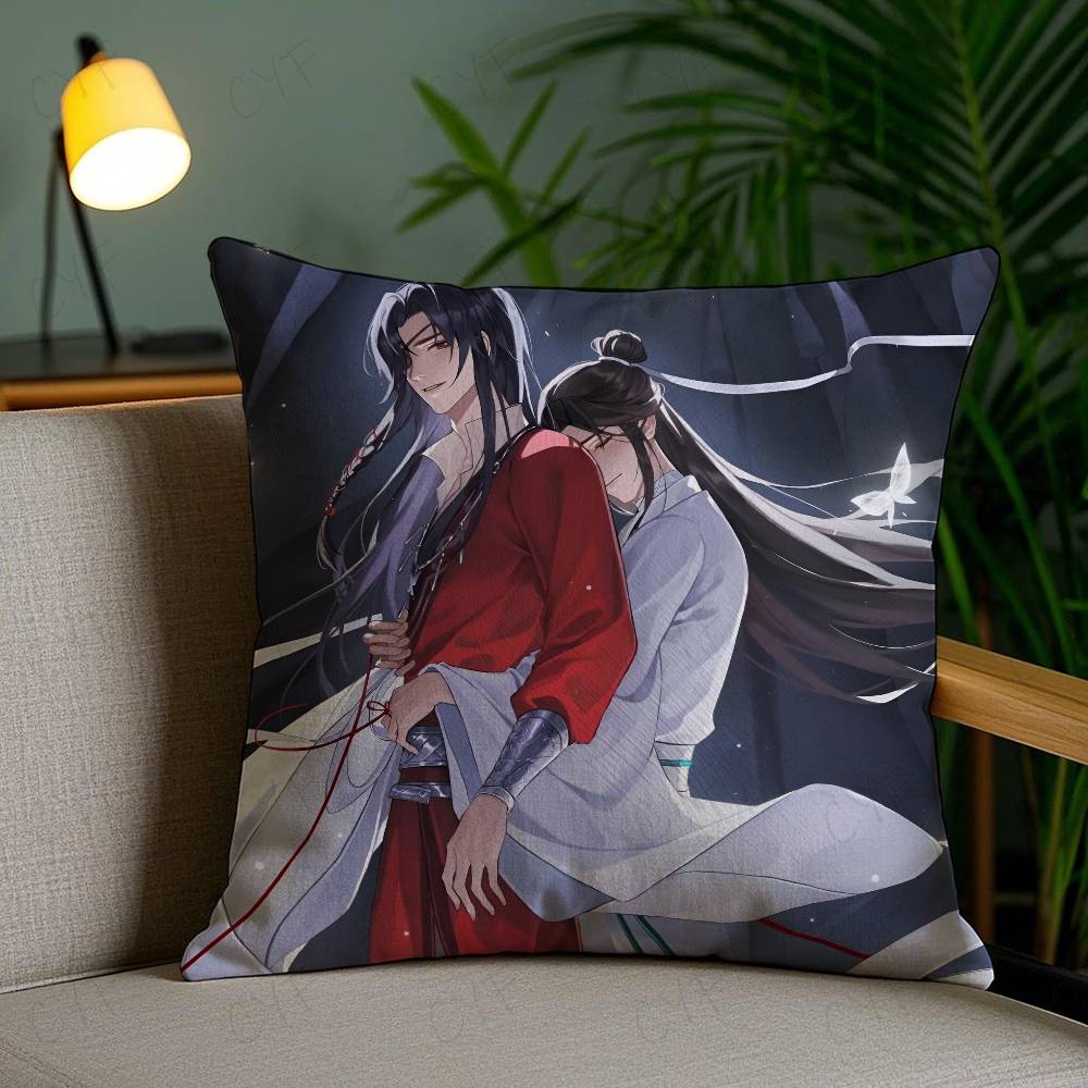 Anime H-Heaven Official'S B-Blessing Bl Pillow Case Anti-Dustmite Pillowcase Invisible Zipper Silky Short Plush Sofa Cushion Cov