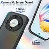 KEYSION Matte Translucent Black Phone Case for HONOR X9b 5G Soft Silicone+PC Clear Shockproof Back Cover for Magic 6 Lite 5G