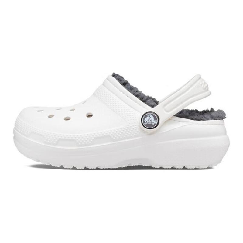Crocs Casual and Comfortable Warm Children's Hole Shoes White Grey Children's Model