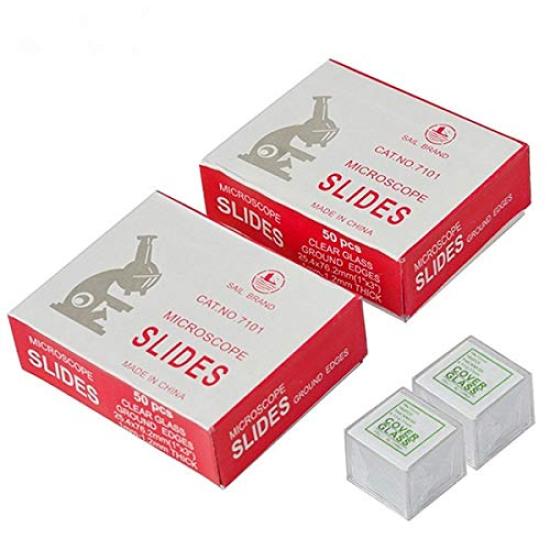 

Felimore Microscope Slides 200 cover for Microscope and Observations 300 (100 slides, slips) Preparations, Experiments, (Total slides)