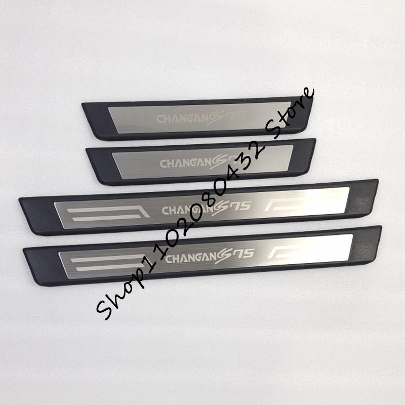 High-quality stainless steel+ABS Plate Door Sill Welcome Pedal Car Styling Accessories 4pcs/set for changan