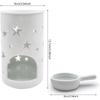 Tea Light Candle Holder Ceramic Wax Warmer Decoration for Living Room Balcony Patio Tabletop Decorations Black