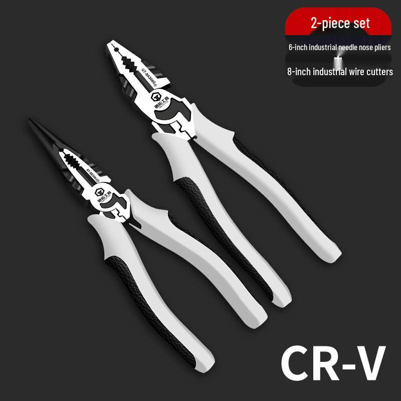 Electrician's Special 6-Inch Multi-Function Needle-Nose & Diagonal-Nose Pliers Set, Industrial Grade, Labor-Saving Design