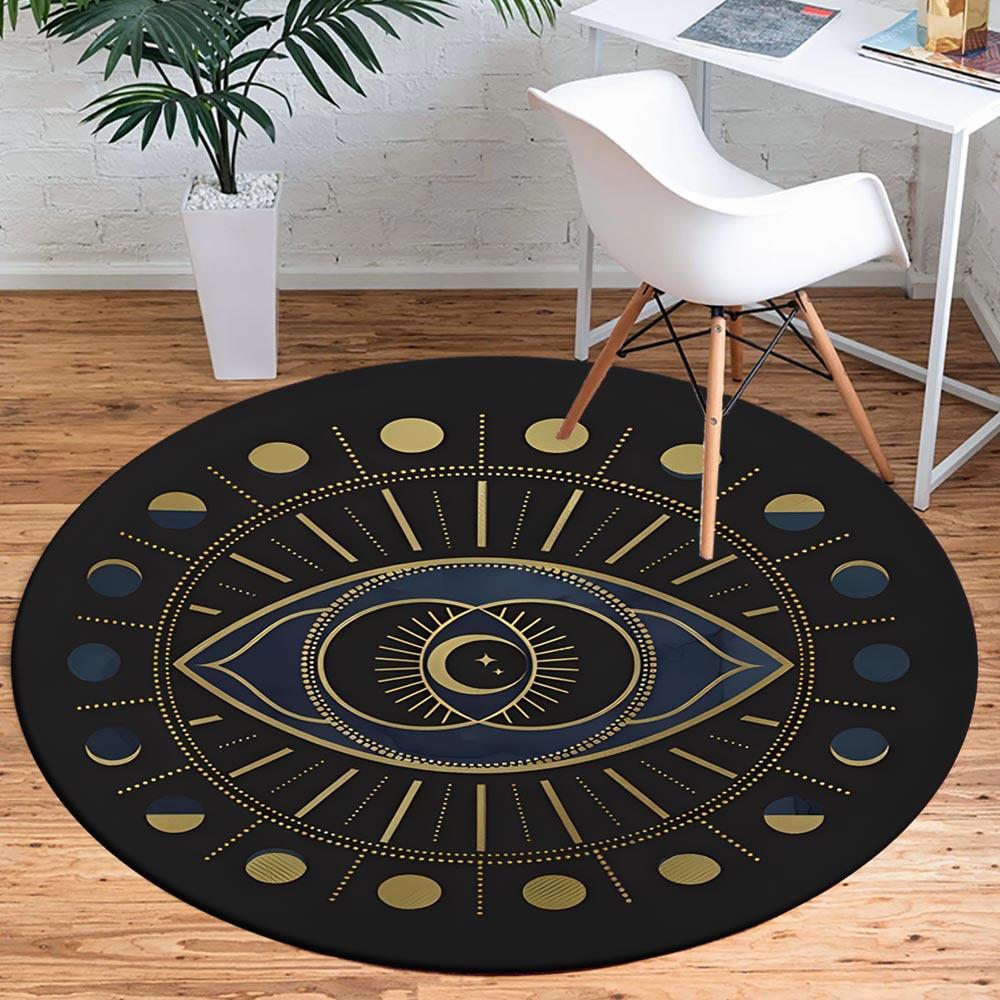 

1pc Retro 1551528174 Pattern Round Floor Mat, Non-slip for Living Room Bedroom Chair Carpets Home Decor Gifts, Home Decor Room Decor Outdoor 80cm by 80cm