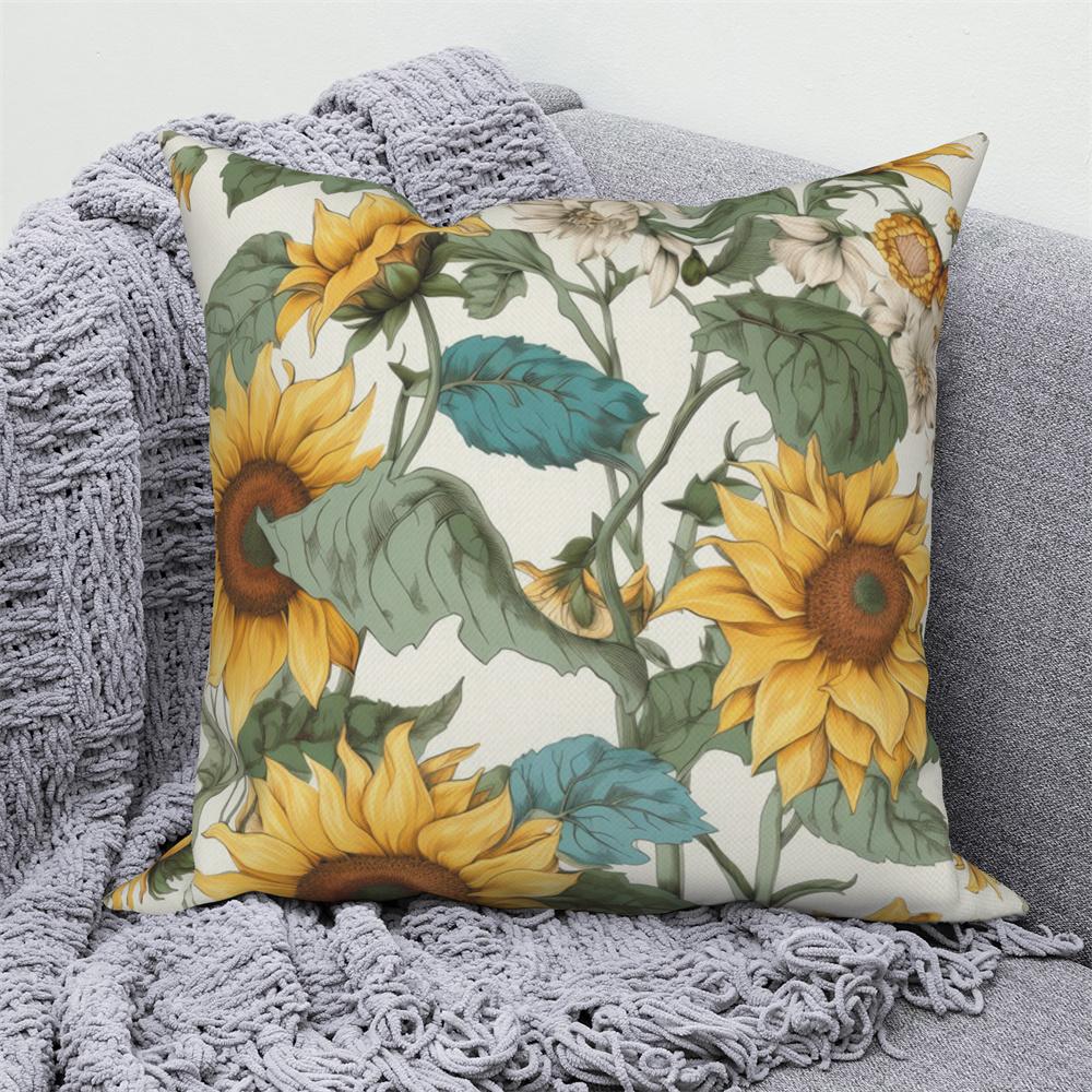 Sunflower Decorative Pillow Cover Cushion  Throw   for Sofa Car Living Room Decoration