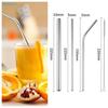 Reusable Stainless Steel Straws Set - Colorful Metal Drinking Straws With Cleaning Brush  (Eco-Friendly)