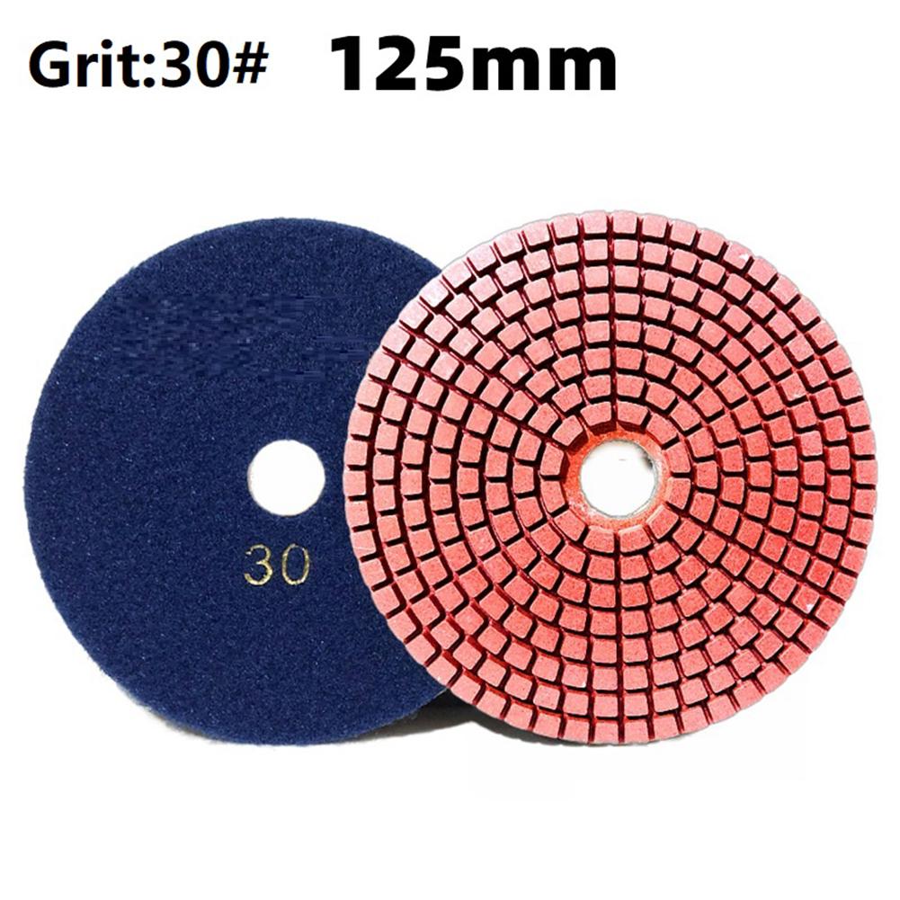 1pc 5 Inch 125mm Polishing Pads Wet/Dry Flexible Grinding Sanding Discs For Granite Stone Concrete Marble Polishing