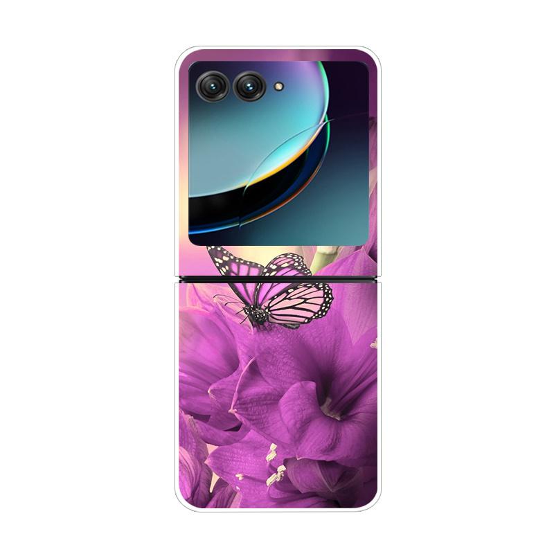 Pouzdro Pro Motorola Razr 40 Ultra Průhledné Pevné Skládací Luxusní Vzor Pro Motorola Moto Razr 40 Ultra Čiré Kryt Razr40 Ultra
