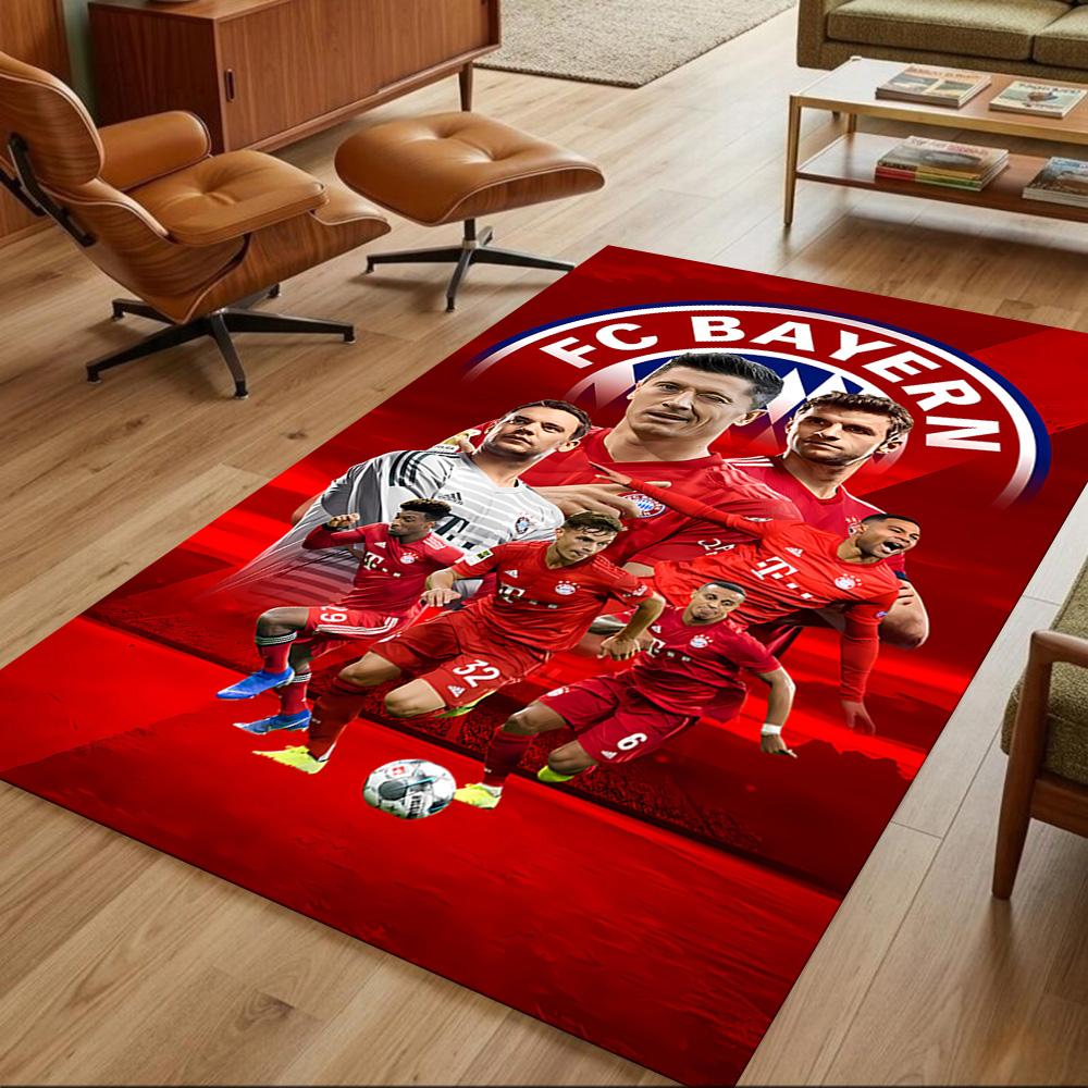 Bayern Munich Team Celebration Floor Rug Office Rug Design for Playrooms Living Rooms Hallway Kitchen Anti-slip Rug Anime Office Decor