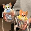 Bicchiere Acqua Tom & Jerry per Bambini con Cannuccia Ecologico Portatile per Bevande