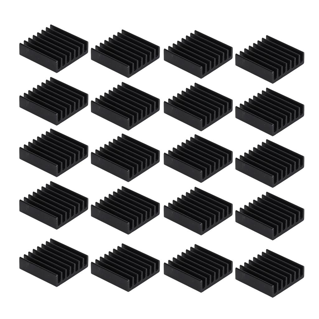 20pcs Heat Sinks Mini Black Aluminum Electronic Component Heatsinks for PC Chips IC Power Supplies