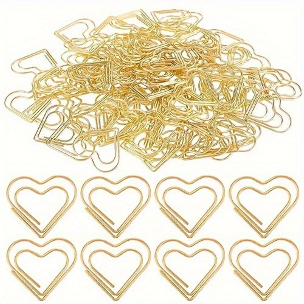 Herz-Büroklammer Goldene Liebe Kleine Kurve Nadel Metall Tagebuch-Büroklammer Büro Dokument, Schreibtisch-Aufbewahrung papeleria y oficina