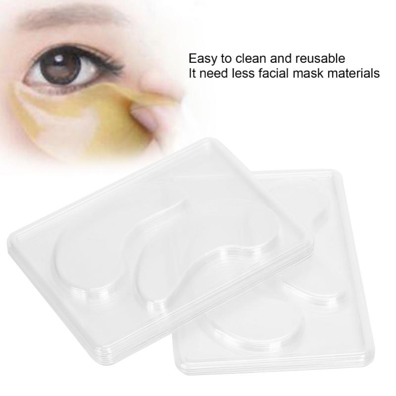 25pcs Transparent DIY Eye Mask Mold Portable Reusable Eye Mask Patch Tray Plate Set