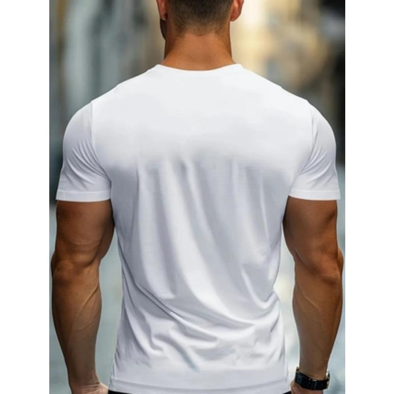 European Size Men's Casual Summer Short Sleeve T-Shirt, Fashionable Minimalist Street Style, European and American Fashion
