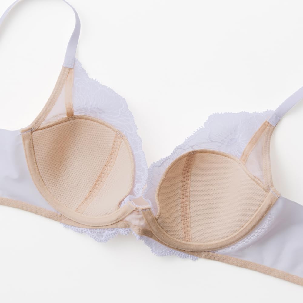 GUNZE Spitze mit Draht Leicht und Durchsichtig Tuche Weiß D65 BH, BH, Bequem, BH, JB3025H, Damen, Sax,