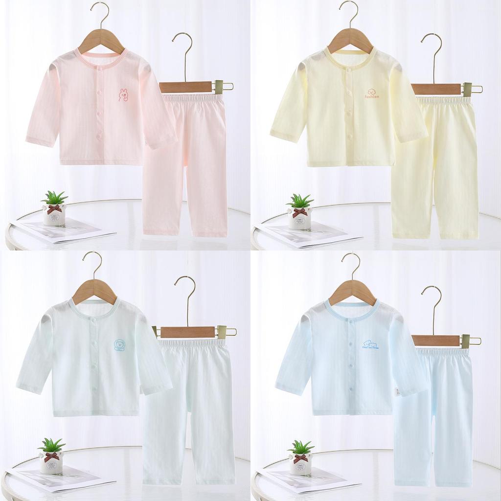 Baby Summer Cotton Pajamas Set With Antibacterial Fabric For Newborns