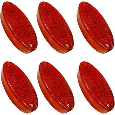 APSMOTIV 6PCS LED Marker Lights Trailer 12V Trailer Red Side Marker Clearance Lights for Trailers Semi Trucks Freightliner Cargo Universal Fit
