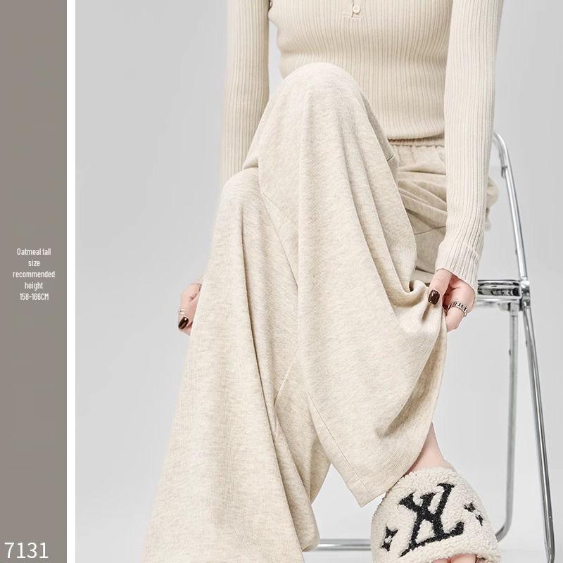 Women's Drapey Wide-Leg Pants: Plus Size, Soft, Slimming, and Loose Fit for Spring & Autumn