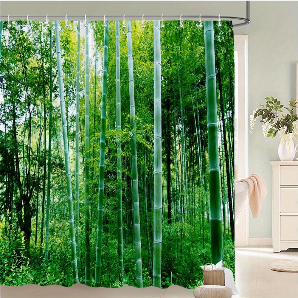 Serene Bamboo Forest Waterproof Mildew-Resistant Shower Curtain - Nature-Inspired Design for a Calming Bathroom Décor