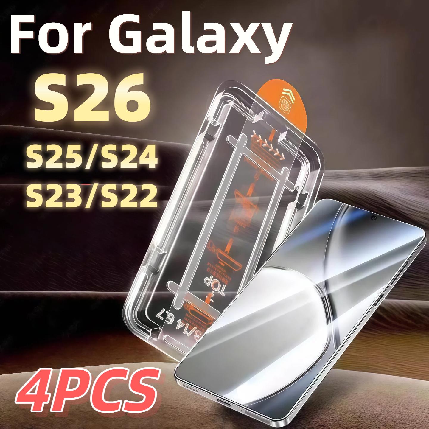 

4-Pack HD Tempered Glass Screen Protector with 9H Hardness for Galaxy S26/S26 Plus/S26 Ultra/S25/S24/S23/S22 /S21Series Galaxy S24 Ultra