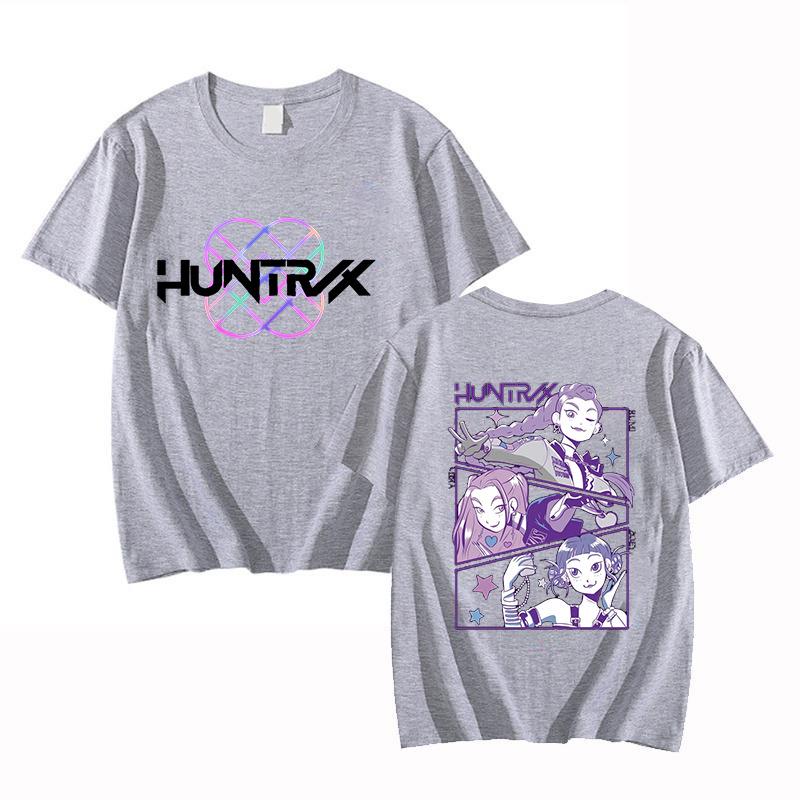 Kpop Dämonenjägerin Girlgroup Unisex Harajuku T-Shirt - Schmal geschnitten Hip Hop Stil Kurzarm Top